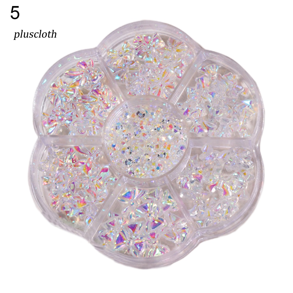 1 Hộp Hạt Đá Giả Hình Nơ / Gấu Trang Trí Móng Tay