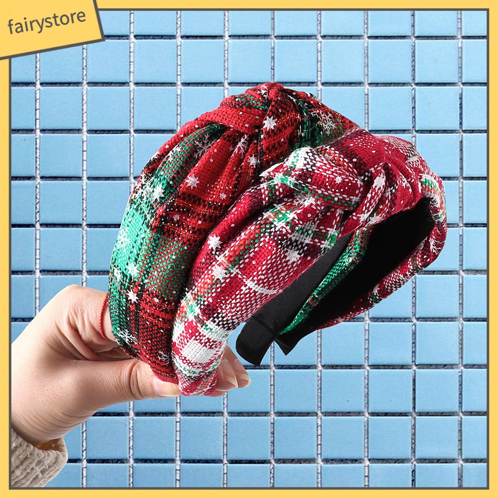 Băng Đô Cài Tóc Co Giãn In Họa Tiết Hoa Tuyết Thắt Nút Thời Trang Cho Nữ