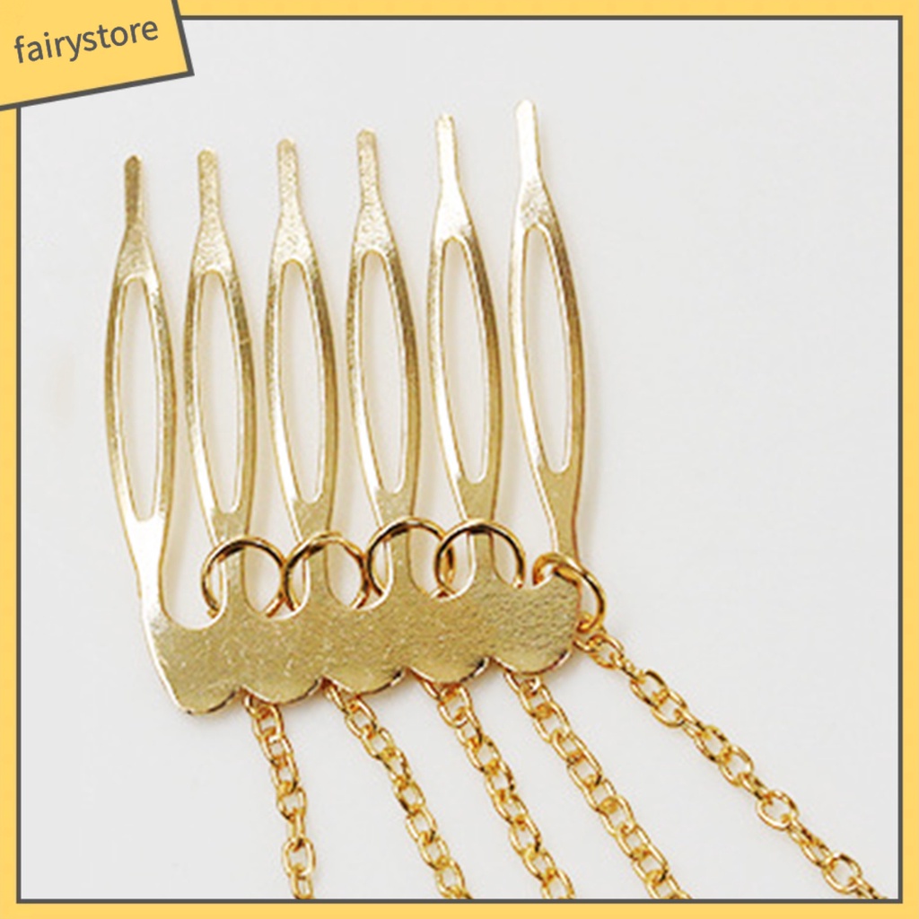 Lược Cài Tóc Bằng Hợp Kim Phối Dây Xích Tua Rua Sang Trọng