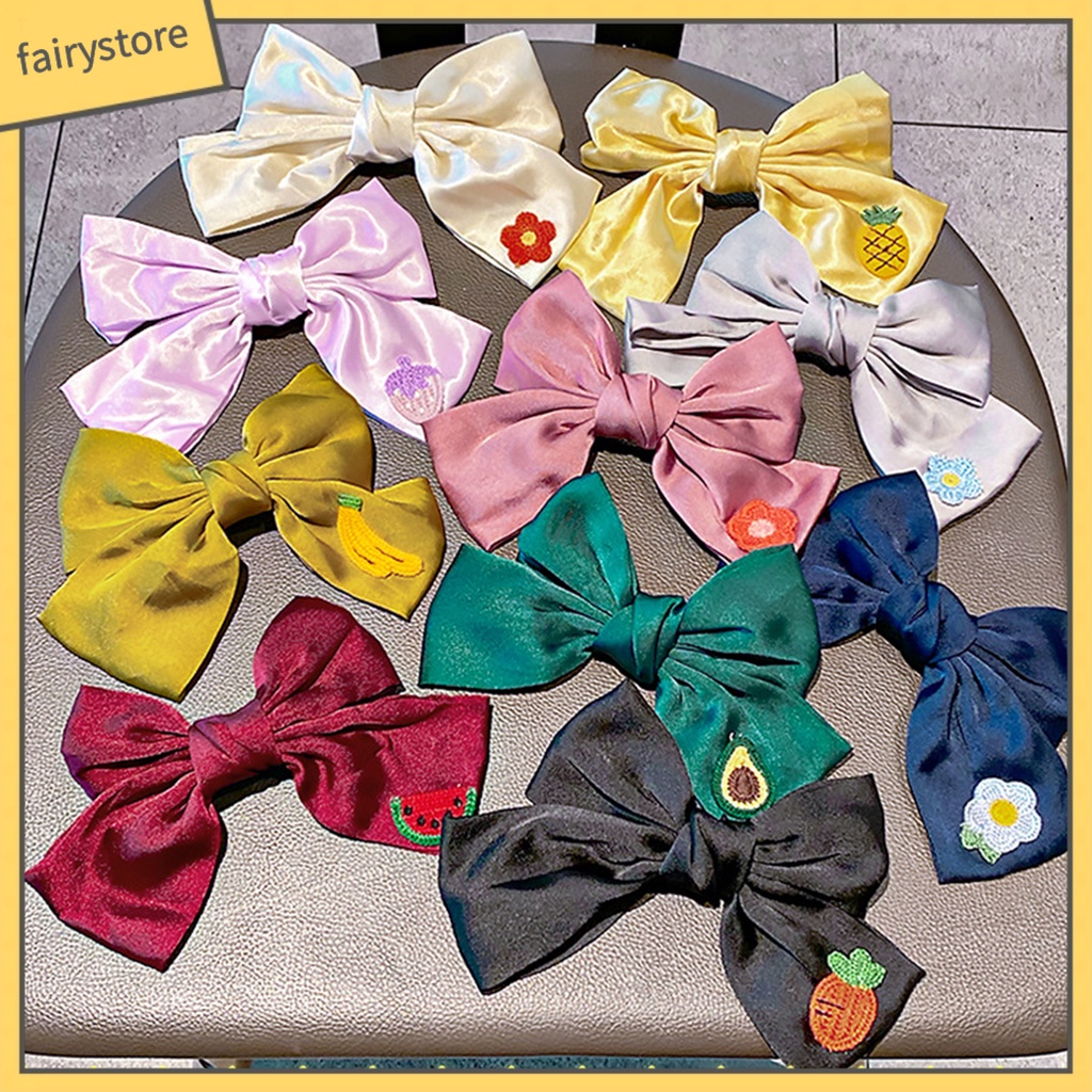 Set 10 Kẹp Tóc Hình Nơ / Trái Cây / Hoa Xinh Xắn Dành Cho Bé Gái