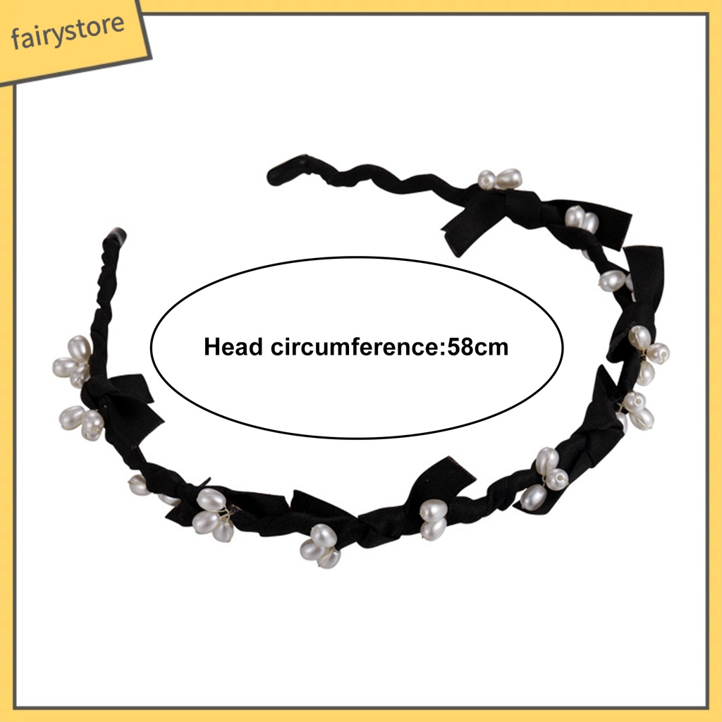 Băng Đô Cài Tóc Đính Ngọc Trai Nhân Tạo Chống Trượt Cho Nữ