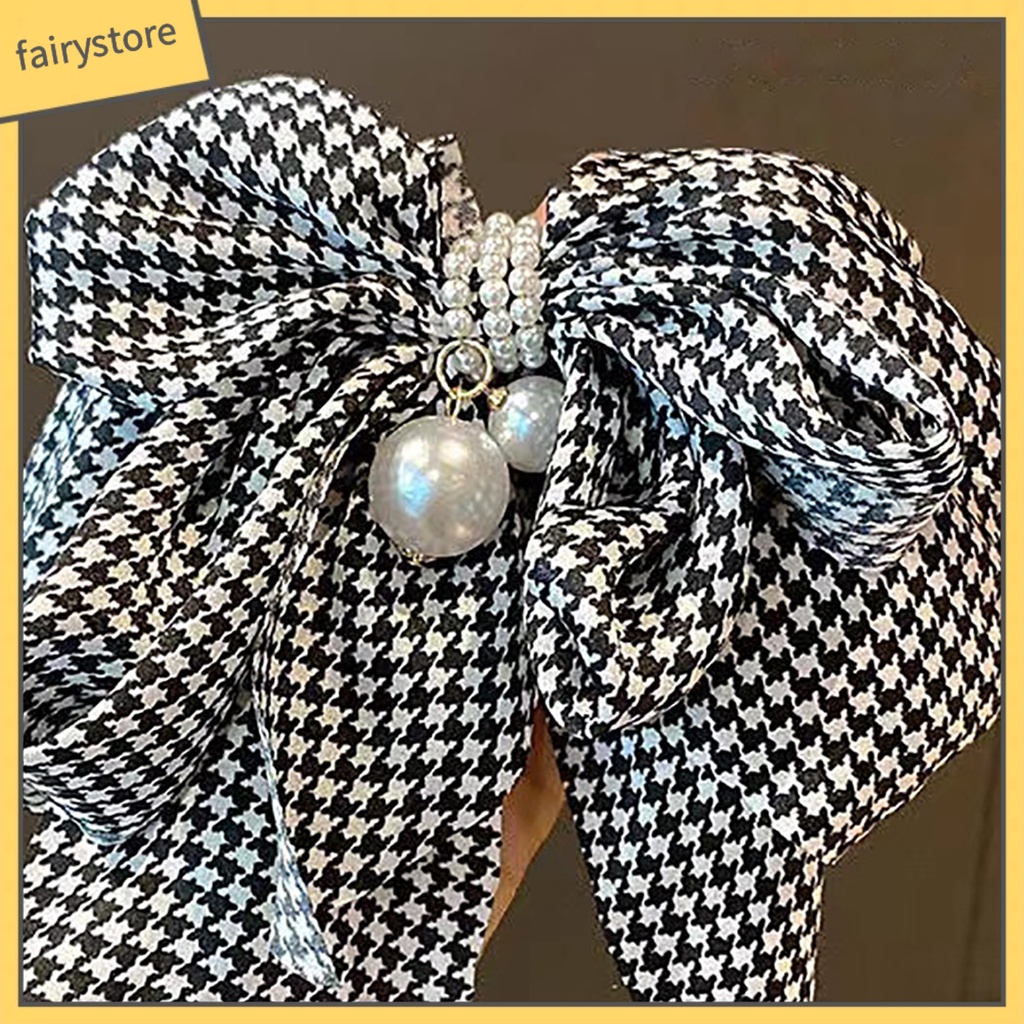 Kẹp Tóc Nơ Nhiều Lớp Đính Ngọc Trai Giả Thanh Lịch Cho Nữ