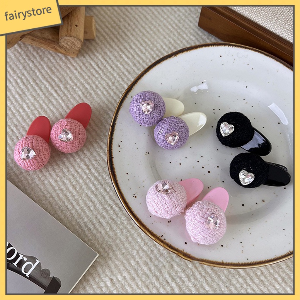 Kẹp Tóc Hình Nón Đính Đá Trái Tim Màu Sắc Ngọt Ngào Nhẹ Nhàng Chống Trượt Cho Nữ