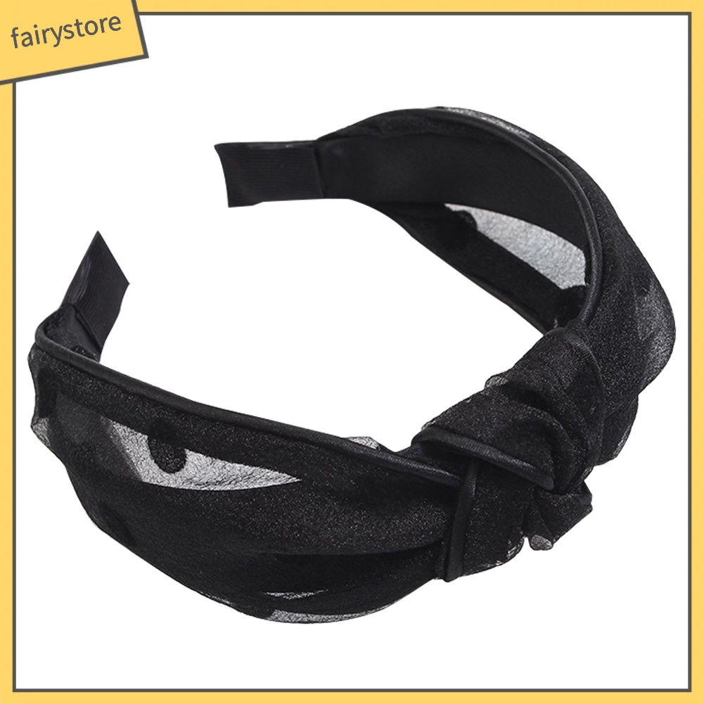 Băng Đô Cài Tóc Kiểu Thắt Nút Họa Tiết Chấm Bi Phong Cách Cổ Điển Cho Nữ