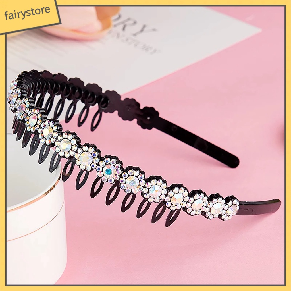 Cài Tóc / Lược Cài Răng Đính Đá Lấp Lánh Chống Trượt Ổn Định Dành Cho Bạn Gái