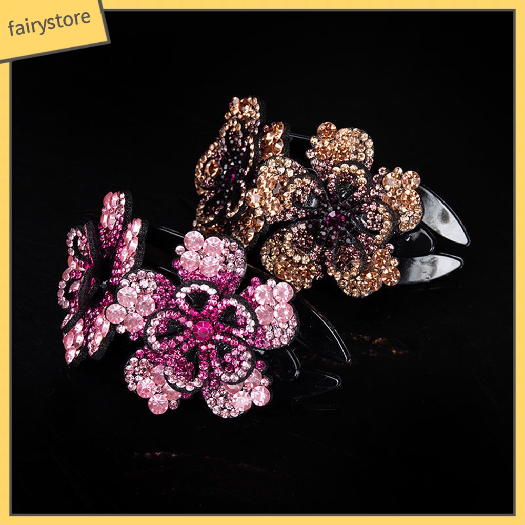 Kẹp Tóc Đính Đá Phong Cách Vintage Thanh Lịch Cho Nữ