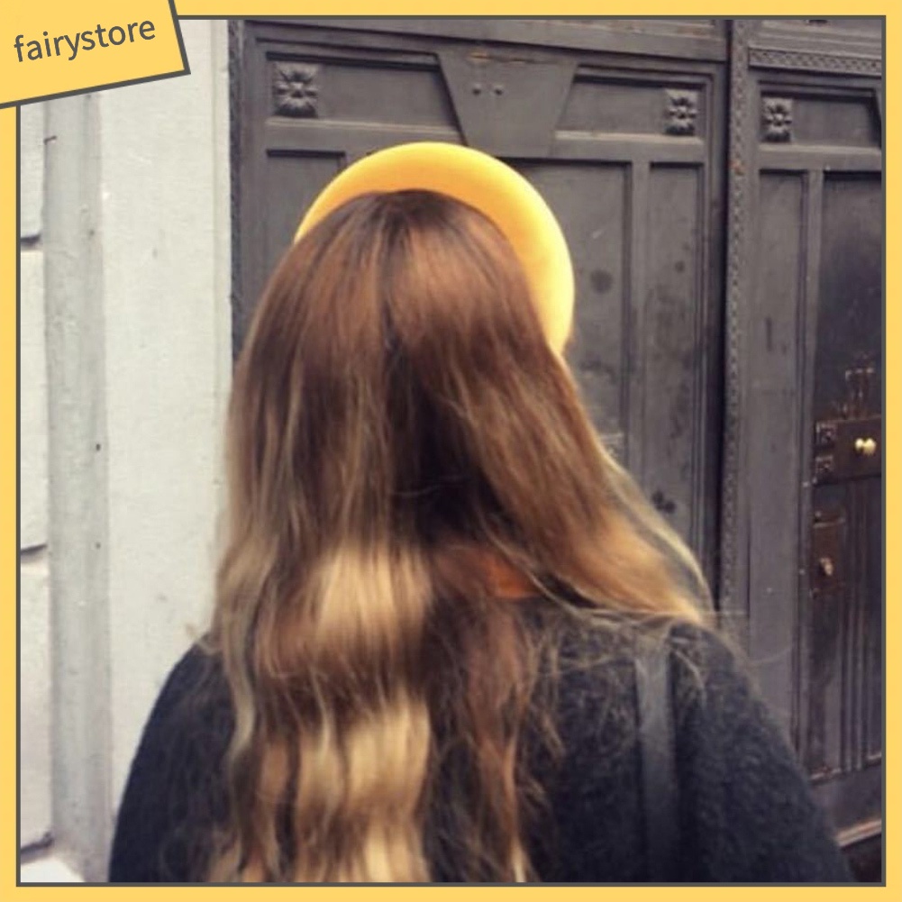 Băng Đô Cài Tóc Bằng Xốp Mềm Màu Trơn Thời Trang Cho Nữ