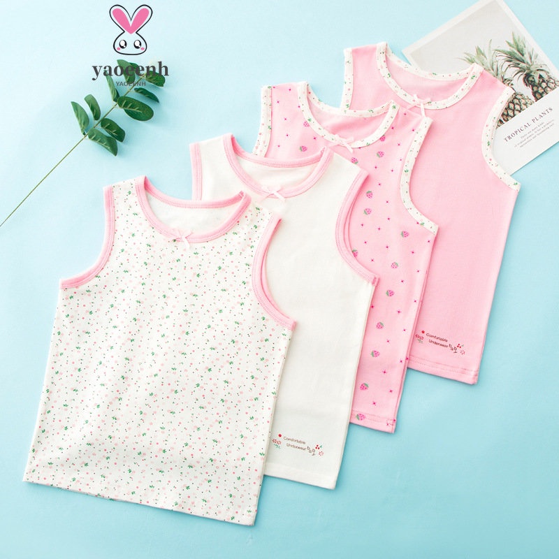 【YAOEENH】Áo Lót Thể Thao Bằng Cotton 100-150cm Thời Trang Mùa Hè Cho Bé Gái