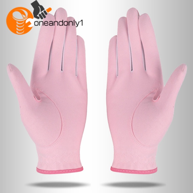 1 Đôi Găng Tay Đánh Golf Bằng Vải Vi Sợi Chống Nắng Chống Mòn Thoáng Khí Có Thể Giặt Sạch Dành Cho Nữ