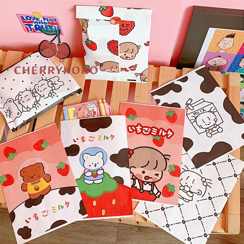 🍒🍒CHERRYKOKO Túi giấy đựng quà mini, túi đựng quà tặng mini hoạt hình dễ thương