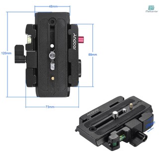Andoer Video Camera Tripod Quick Release Clamp Adapter with Quick Release Plate Compatible for Manfrotto 501 500AH 701HDV 503HDV Q5 Head
