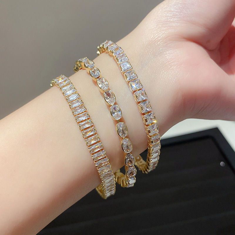 Vòng Tay Đính Đá Zircon Đơn Giản Sang Trọng Phong Cách Âu Mỹ