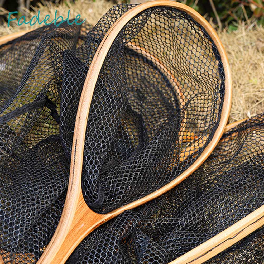 Lưới Đánh Bắt Cá Cán Gỗ Có Thể Gấp Gọn Tiện Dụng