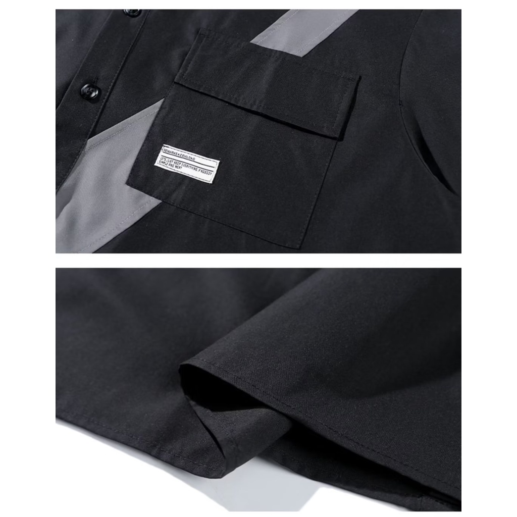 Áo polo Dáng Rộng Tay Ngắn Có Túi Size M-5XL Thời Trang Dành Cho Nam Giới