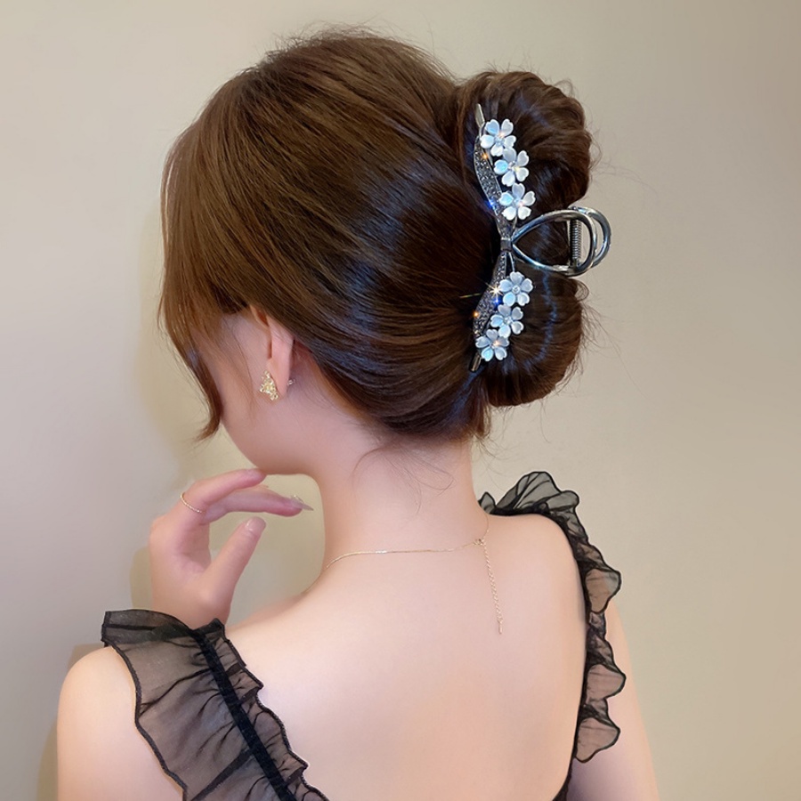 Kẹp Tóc Hình Nơ Đính Đá Lấp Lánh Bằng Hợp Kim Phong Cách Hàn Quốc Cho Nữ