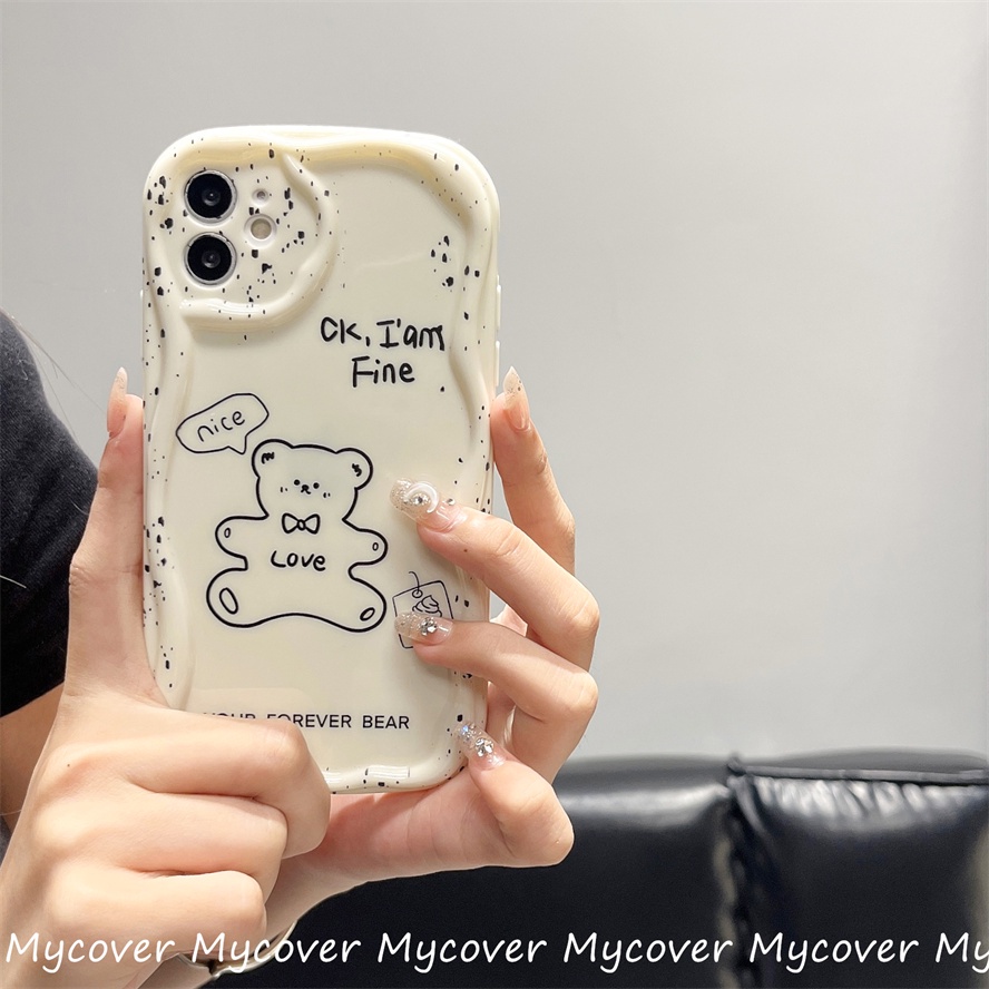Ốp Điện Thoại Silicon Họa Tiết Chú Gấu Nhỏ Dễ Thương Chống Sốc Cho iPhone 11 12 13 14 Pro Max X Xr Xs 8 7 6 Plus SE 2020