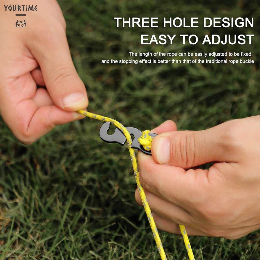 Bộ 10 Móc Khóa Dây Lều Cắm Trại Hình Chữ S