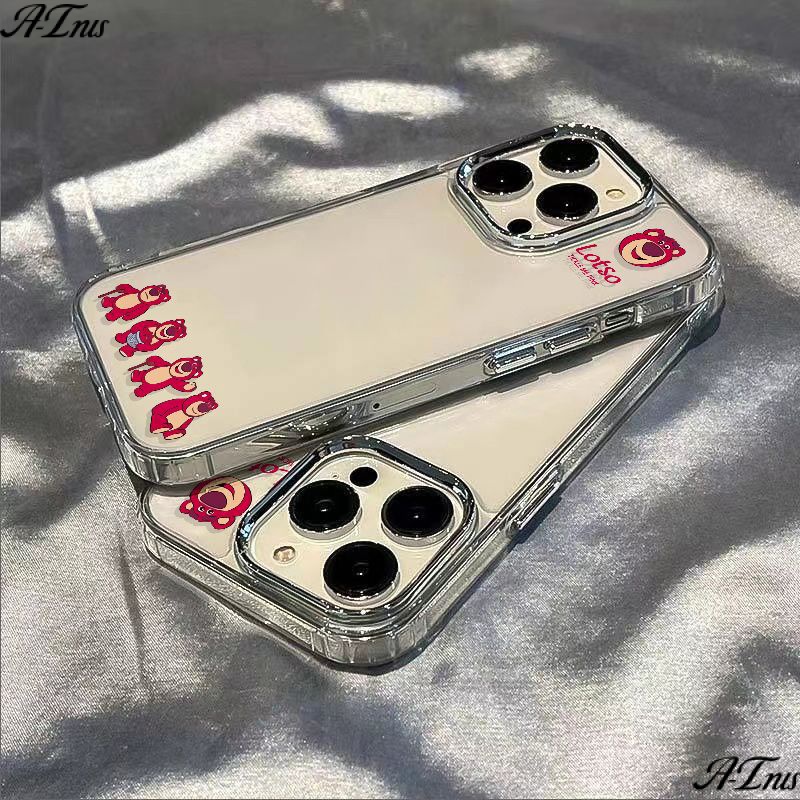 ✅Ốp Điện Thoại Mềm Chống Sốc Họa Tiết Gấu Và Dâu Tây 87 Cho Iphone 12 14 Pro 1311 Plus max