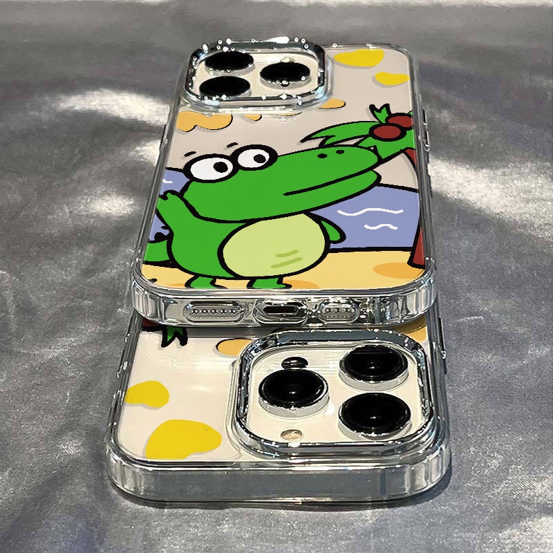 ✅Ốp Điện Thoại Mềm Chống Sốc Họa Tiết Cây Dừa Và Cá Sấu Cho Iphone 8 11Plus max 14pro 12713 / CXPB