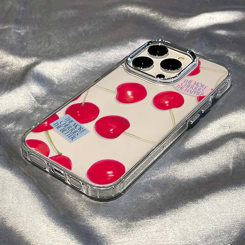 ✅Ốp Điện Thoại Mềm Chống Sốc Họa Tiết Quả Cherry Lớn Cho Iphone 12 13 11 14pro 87Plus Max