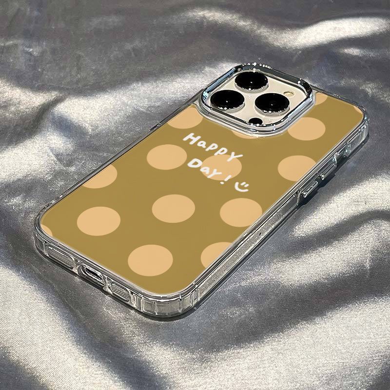 ✅Ốp Điện Thoại Mềm Chống Sốc Họa Tiết Chấm Bi / Mặt Cười Cho Iphone 11maxiPhone1213plus 78In 14pro QXMR