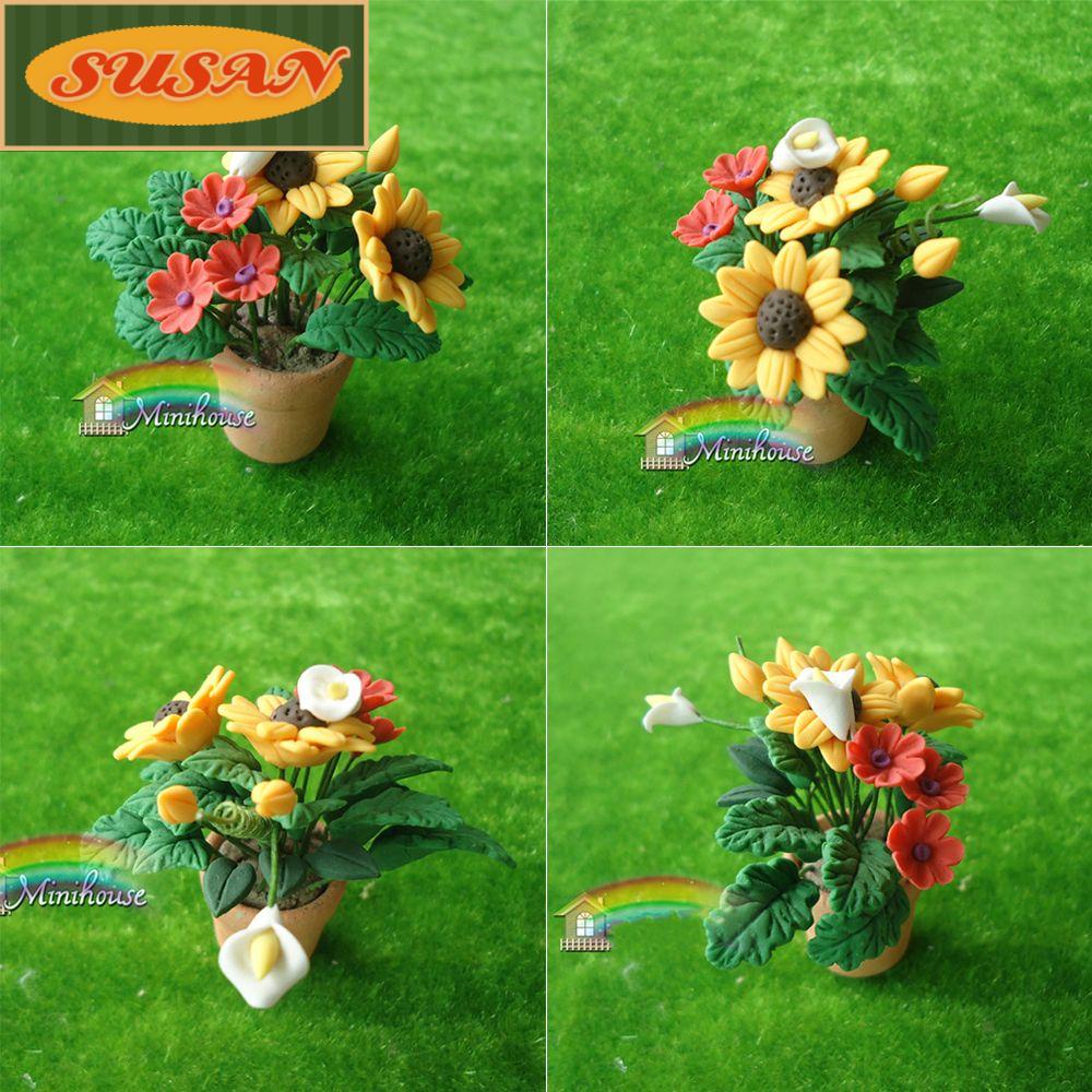 1 Bộ Nội Thất Hoa Mini Trang Trí Nhà Búp Bê