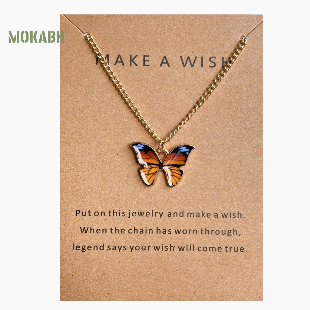 [Mok Abh] Vòng cổ Hợp Kim Mặt Hình Con Bướm