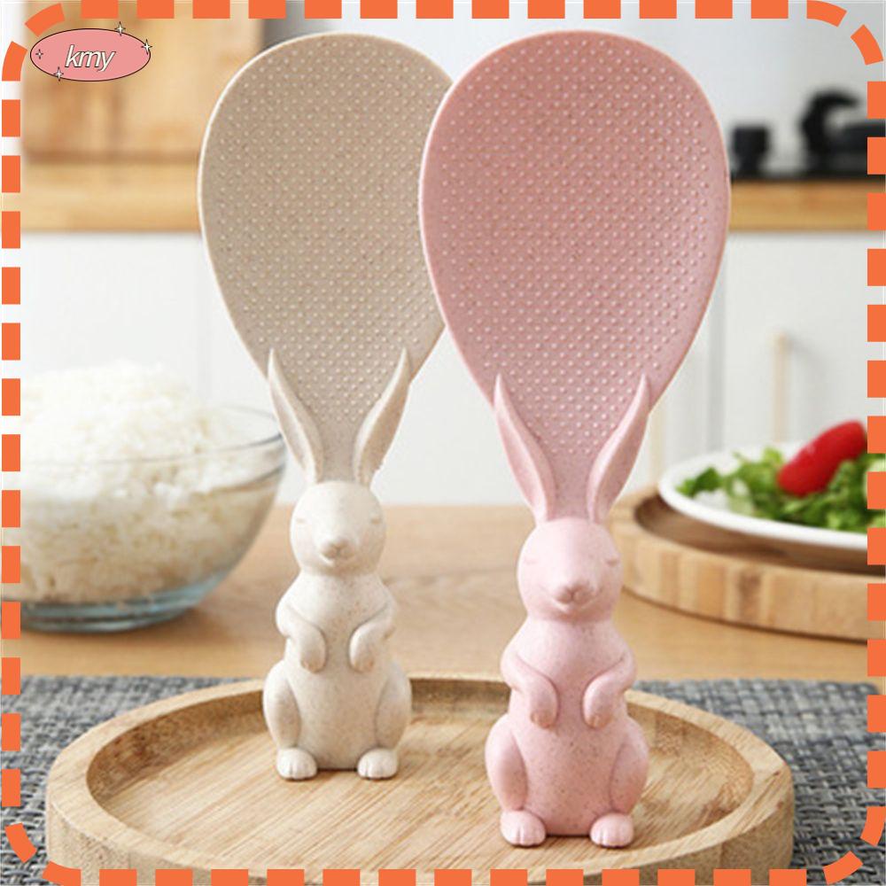 Muỗng Xới Cơm Bằng Nhựa Chống Dính Hình Thỏ Dễ Thương Nhiều Màu Sắc