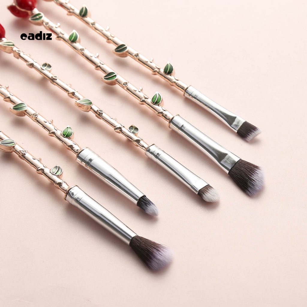 Bộ 5 Cọ Trang Điểm Chống Trượt Hình Hoa Hồng Dành Cho Nữ