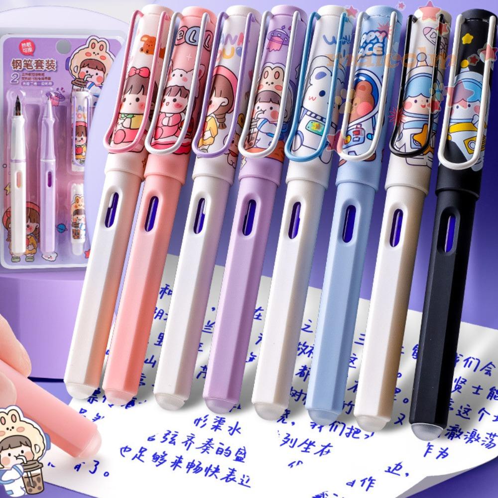 Bộ Bút Máy Malcom 0.38mm Họa Tiết Hoạt Hình Dễ Thương