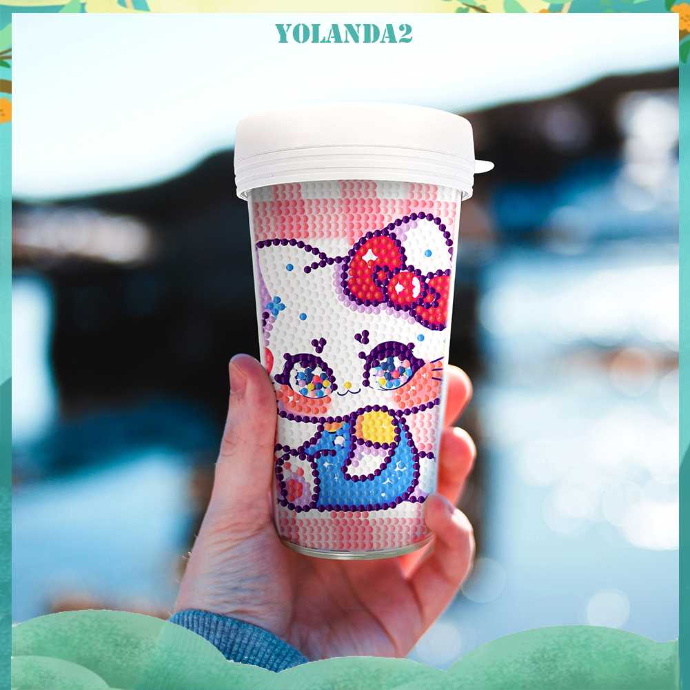 Cốc Nước Thể Thao Ngoài Trời Không BPA Chống Rò Rỉ Sơn Kim Cương DIY