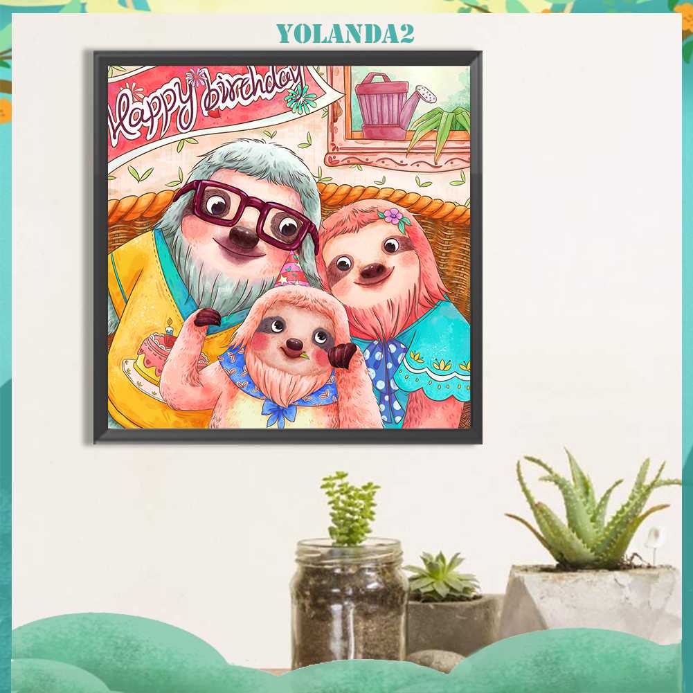 Tranh Đính Đá Kim Cương Toàn Bộ 5D DIY Hình Vẽ Con Lười