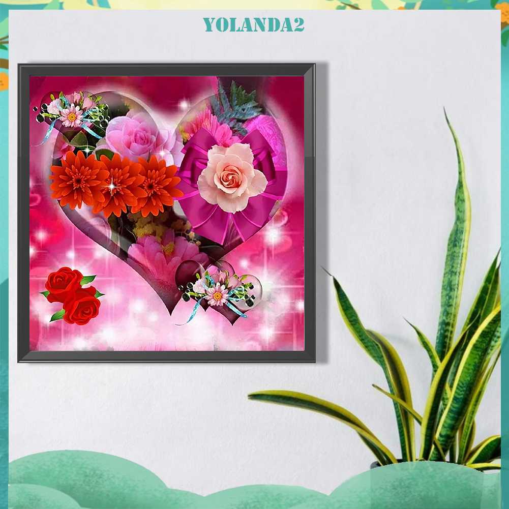 Tranh Đính Đá Kim Cương Toàn Bộ 5D DIY Hình Vẽ Hoa Trang Trí Nhà Cửa