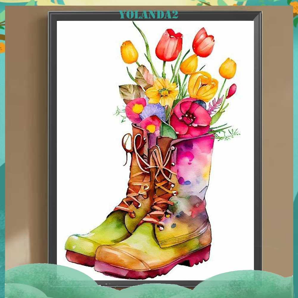 Tranh Đính Đá Kim Cương Toàn Bộ 5D DIY Hình Bốt Hoa