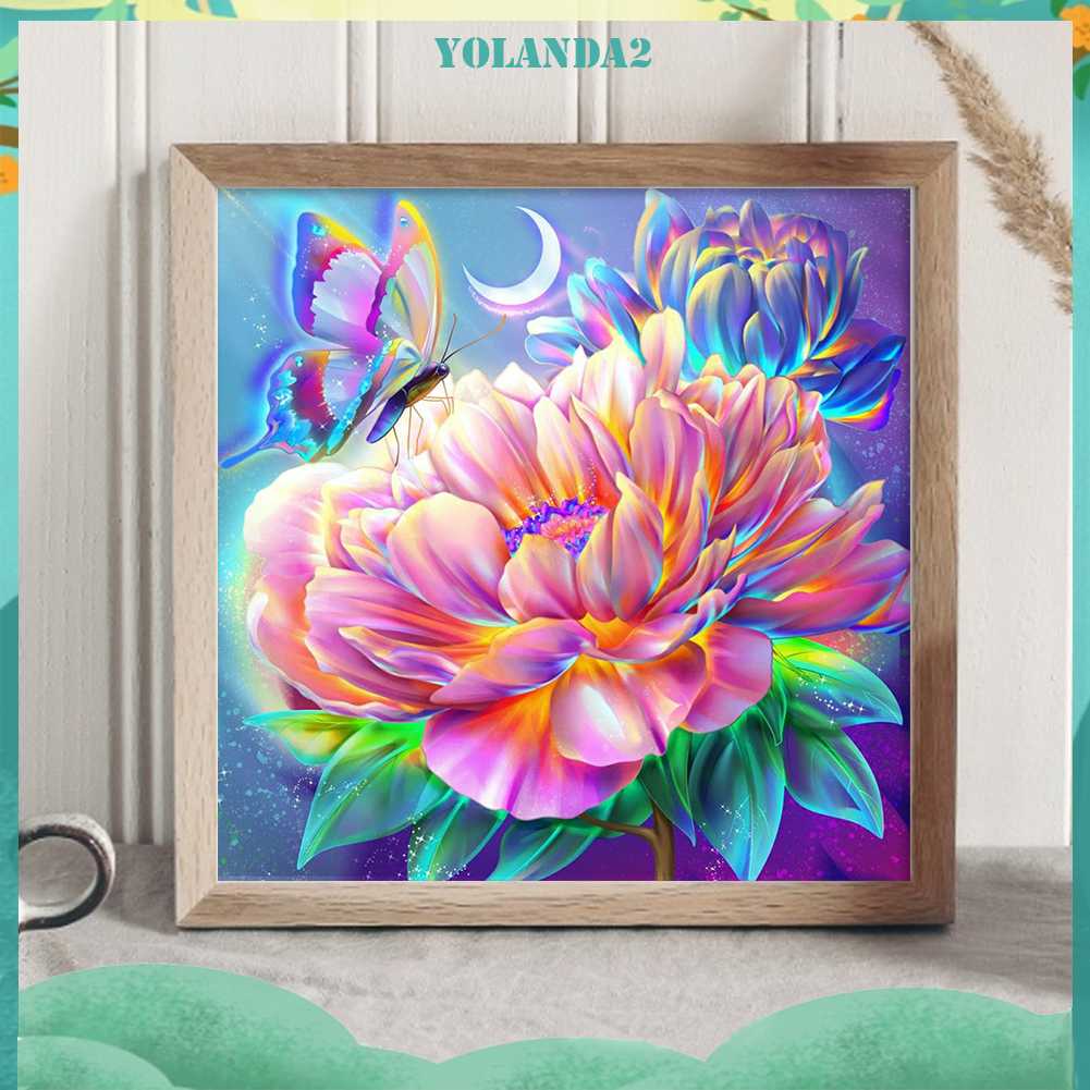 Tranh Đính Đá Kim Cương Toàn Bộ 5D DIY Hình Vẽ Hoa Trang Trí Nhà Cửa