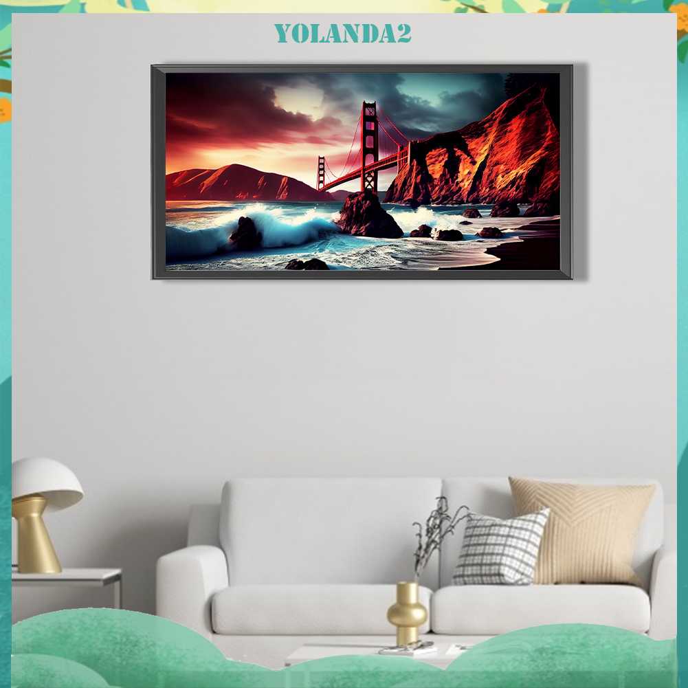 Tranh Đính Đá Kim Cương Toàn Bộ 5D DIY Hình Cây Cầu