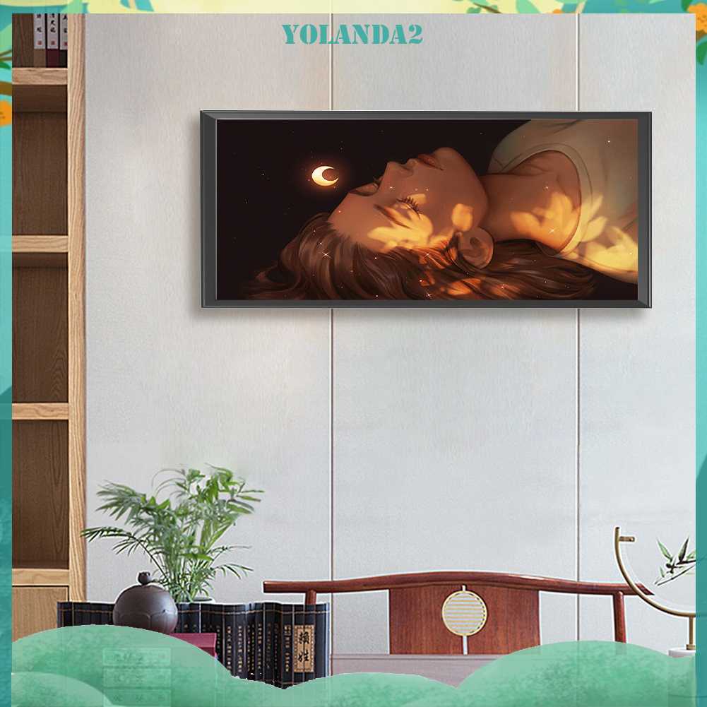 Tranh Đính Đá Kim Cương Toàn Bộ 5D DIY Hình Vẽ Cô Gái Trang Trí Nhà Cửa