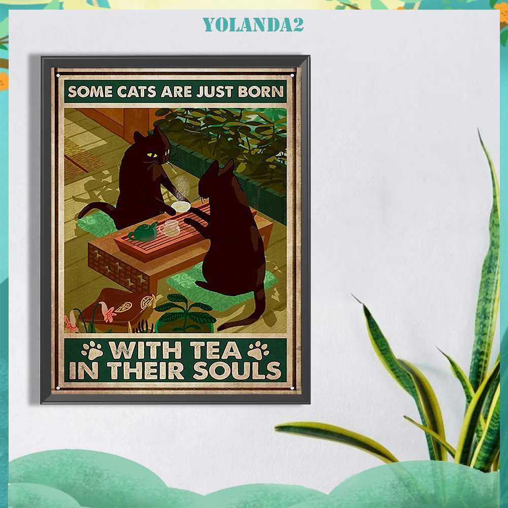 Tranh Đính Đá Kim Cương Toàn Bộ 5D DIY Hình Vẽ Mèo Trang Trí Nhà Cửa