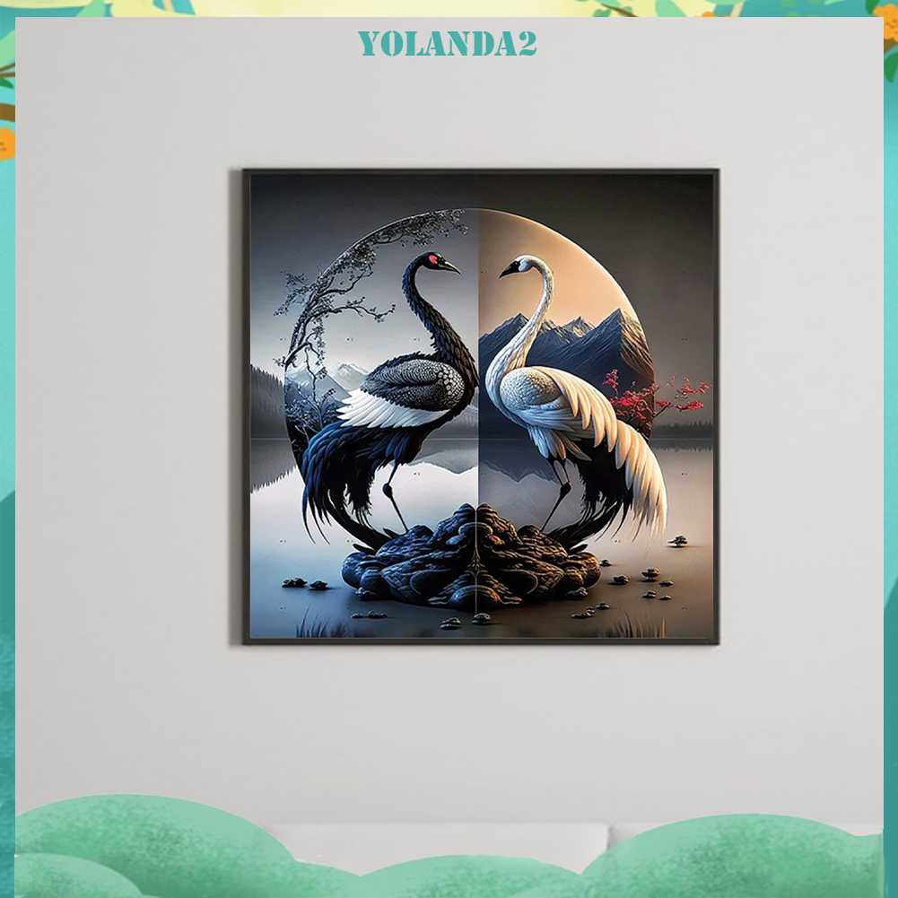 Tranh Đính Đá Kim Cương Toàn Bộ 5D DIY Hình Vẽ Con Sếu