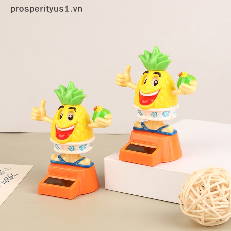 [prosperityus1] Quả Dứa Lắc Đầu Sử Dụng Năng Lượng Mặt Trời Trang Trí Xe Hơi [VN]