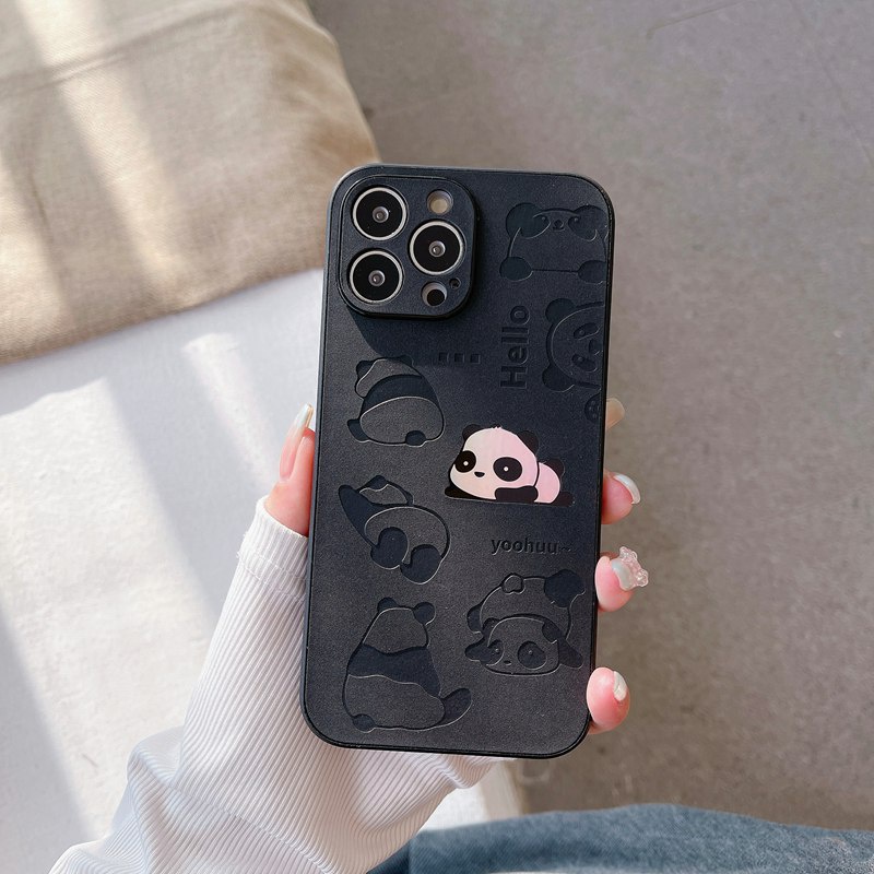 Ốp Điện Thoại Màu Gradient Họa Tiết Gấu Trúc / Quái Vật Trung Hoa Cho IPhone 11 12 13 14 Pro MAX X XR XS MAX 14 Plus