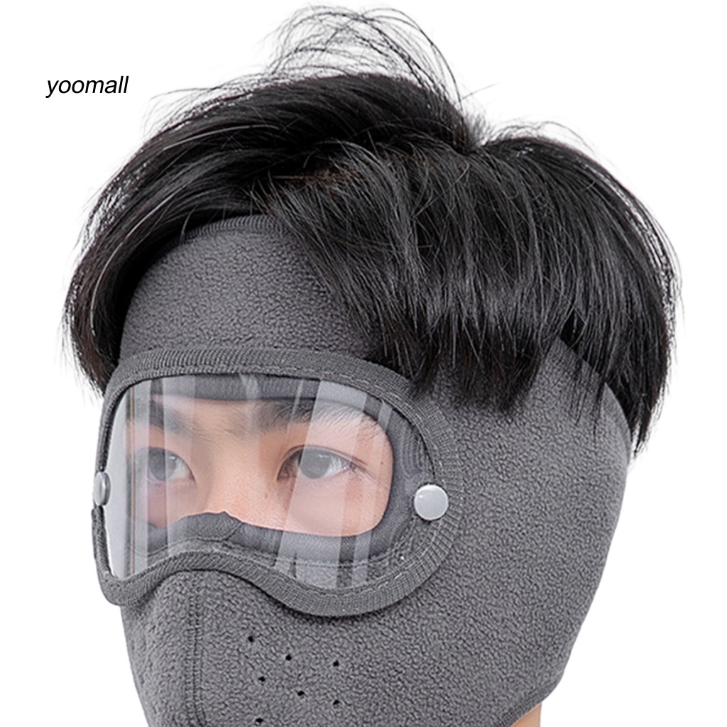 Mũ Đi Xe Đạp Màu Trơn Co Giãn Bảo Vệ Tai Có Thể Tháo Rời Kèm Kính Bảo Vệ Khuôn Mặt 20