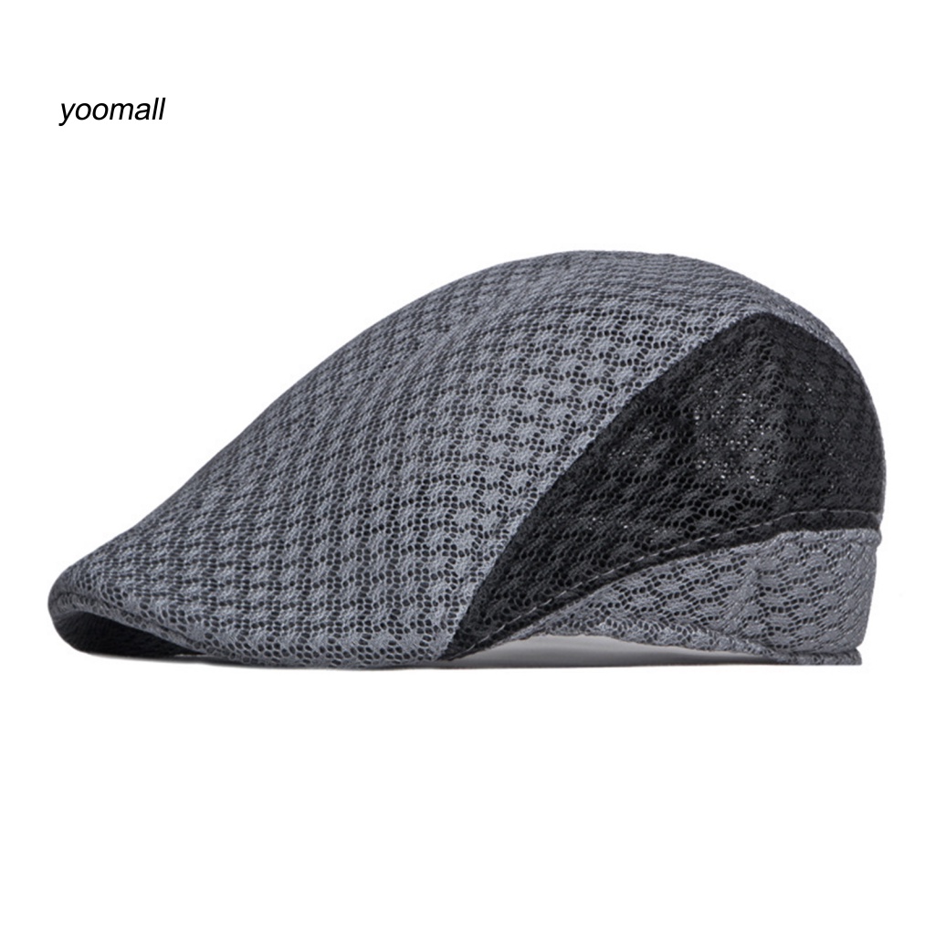 Mũ Beret Chống Nắng Mềm Mỏng Thoáng Khí Phối Màu Tương Phản Có Thể Giặt Cho Nam