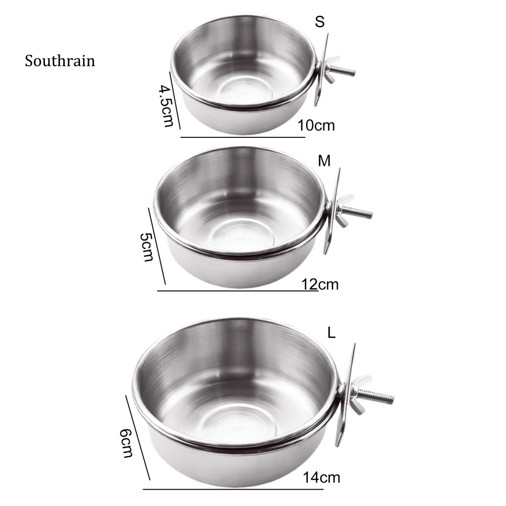 Bát Đựng Thức Ăn Sức Chứa Lớn Bằng Thép Không Gỉ Cho Chim Cảnh