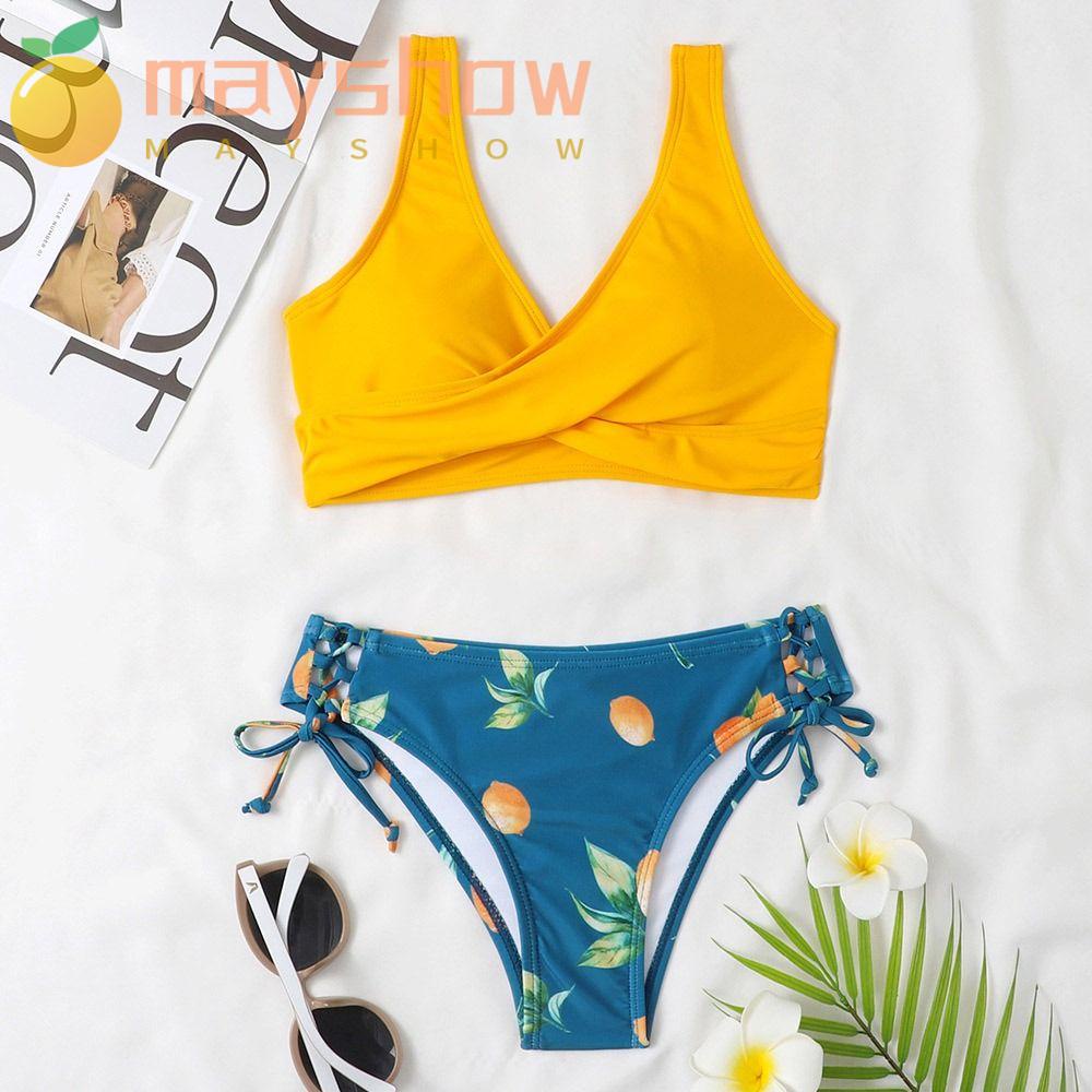 Bộ Bikini Lưng Thấp Màu Trơn Quyến Rũ Hợp Thời Trang Cho Nữ
