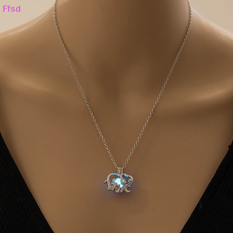 {Ffsd} Vòng cổ Dạ Quang Mặt Dây Hình Voi Khoét Rỗng Phát Sáng Dễ Thương Làm Quà Halloween Cho Nam Và Nữ