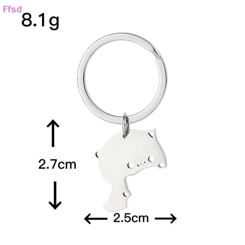 {Ffsd} Móc Chìa Khóa Bằng Thép Không Gỉ Hình Mèo Hoạt Hình Dễ Thương Trang Trí Túi Xách * Bán