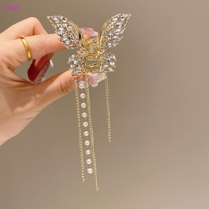 {Ffsd} Kẹp Tóc Dạng Tua Rua Hình Cá Mập Đính Đá Bằng Hợp Kim Đơn Giản Phong Cách Hàn Quốc Dành Cho Nữ * Bán Chạy