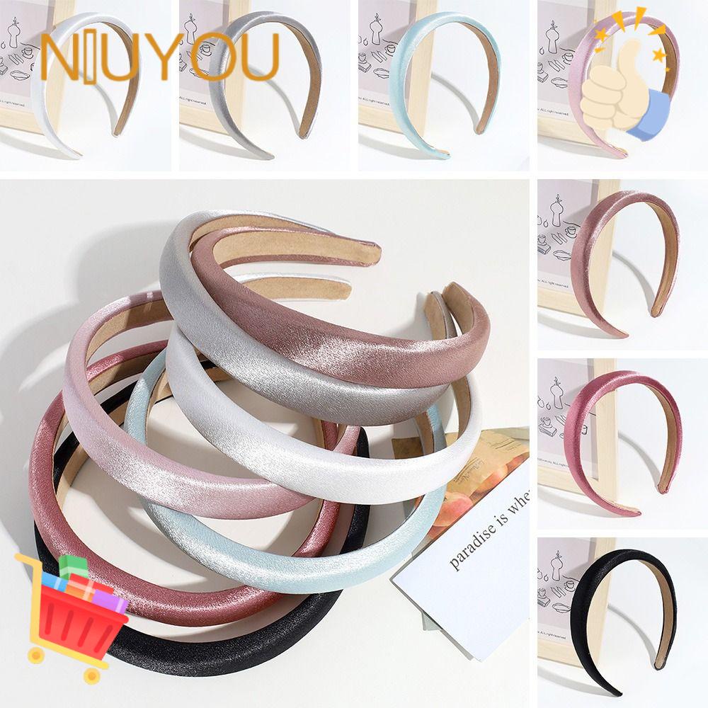 Băng Đô Cài Tóc Bằng Satin Màu Trơn Chống Trượt Tiện Dụng Tập Yoga / Trang Điểm Cho Nữ