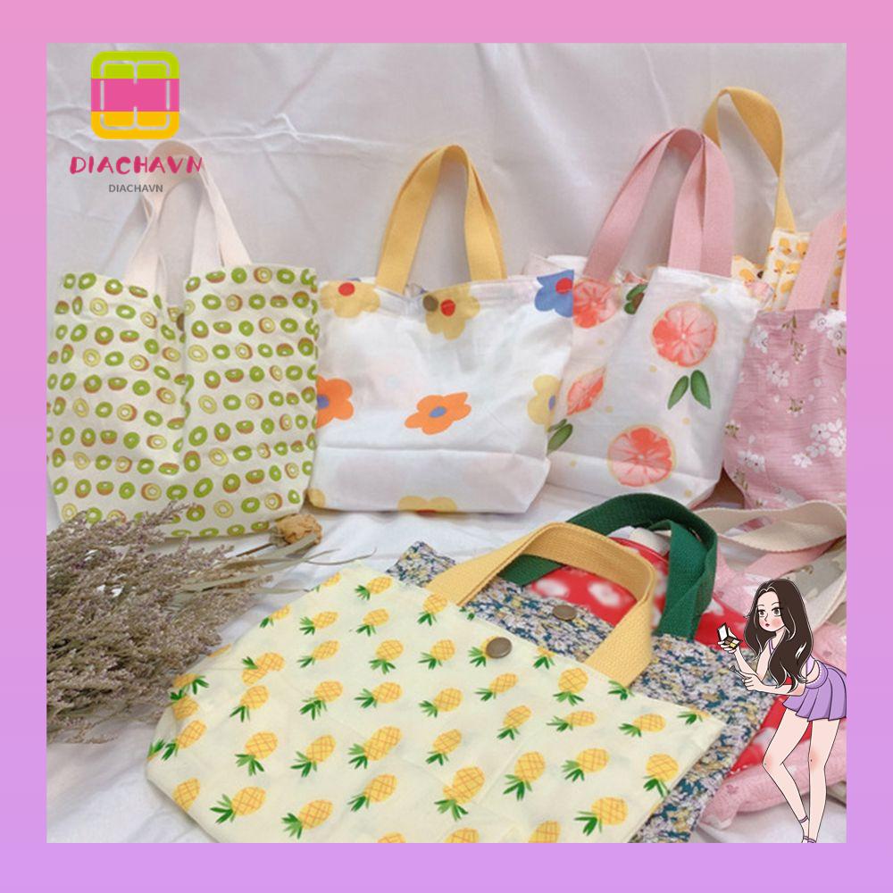 Túi Đựng Cơm Trưa Nhỏ Gọn Có Nút Bấm Có Thể Tái Sử Dụng Cho Nữ